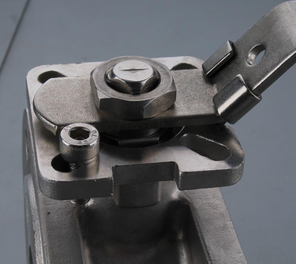 v&aacute;lvula de esfera de a&ccedil;o inoxid&aacute;vel tipo wafer alavanca do dispositivo de travamento 