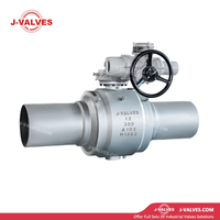 12' válvula de esfera munhão totalmente soldada elétrica 300LB A105