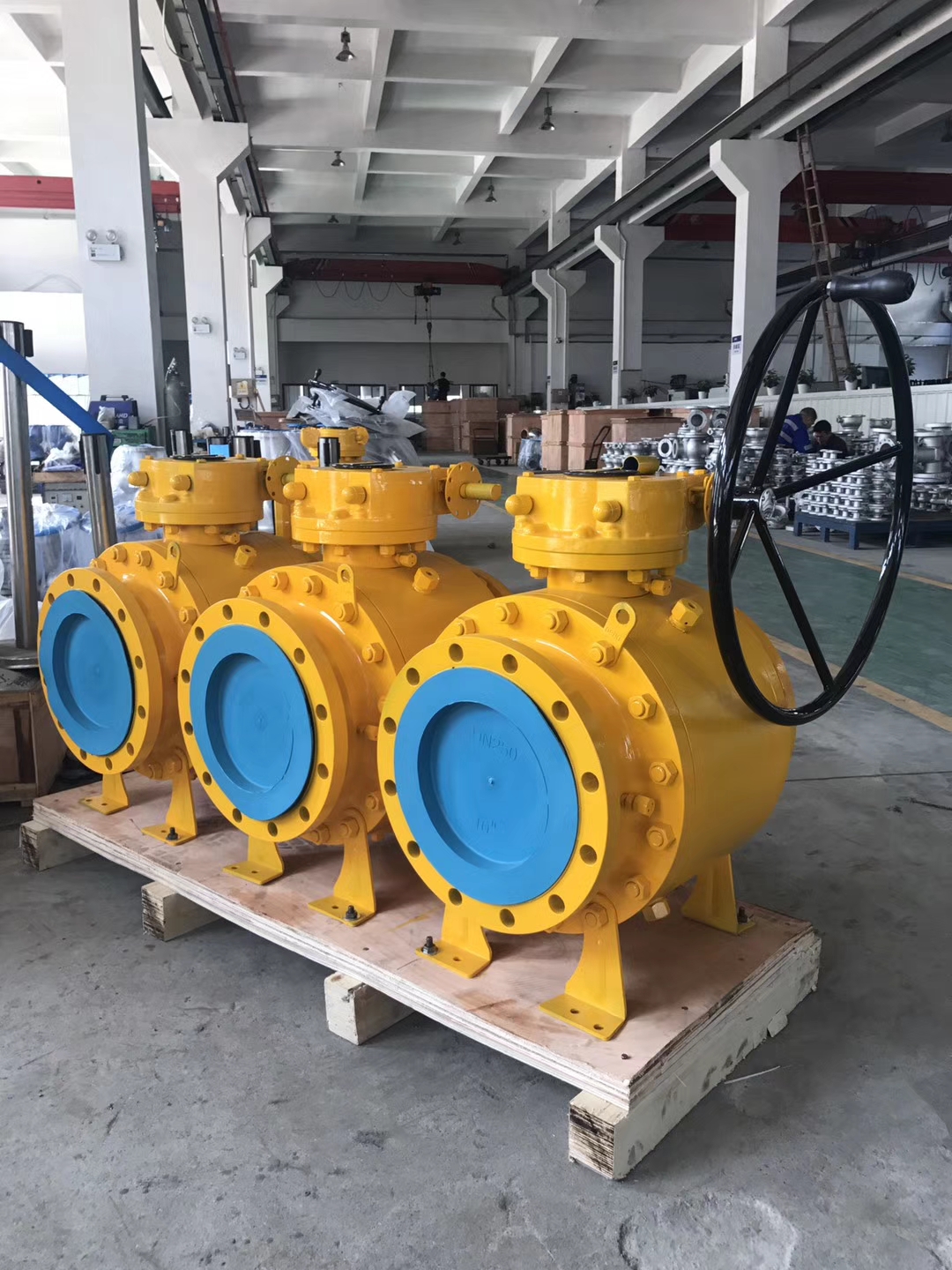 Munh&atilde;o de a&ccedil;o forjado montado V&aacute;lvula de esfera de flange de 3 unidades