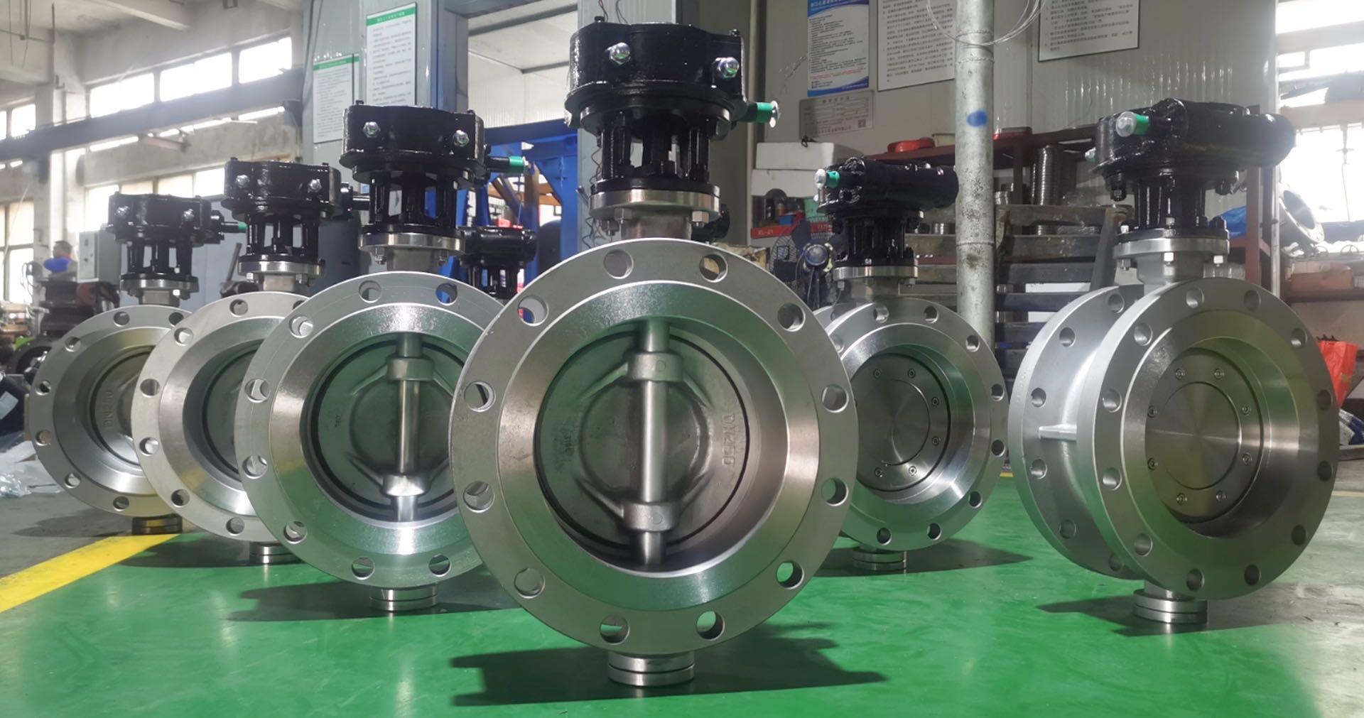 v&aacute;lvula borboleta de flange de a&ccedil;o inoxid&aacute;vel com deslocamento triplo