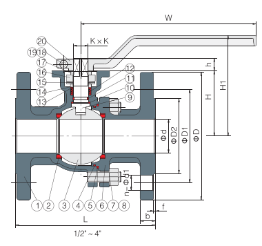 V&Aacute;LVULA DE ESFERA DE A&Ccedil;O INOXID&Aacute;VEL DIN FLANGE - V&Aacute;LVULA MASONEILAN
