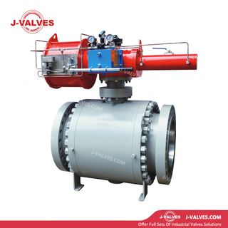 Válvula de esfera de aço forjada pneumática do munhão da flange de DN500 600LB