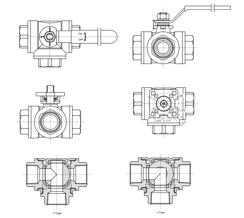 SS V&Aacute;LVULA DE ESFERA DE 3 VIAS V&Aacute;LVULA DE ESFERA MASONEILAN