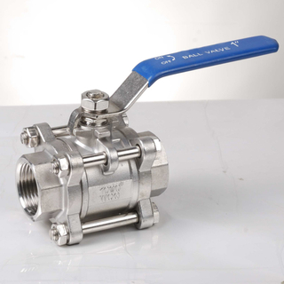 Válvulas de esfera parafusadas flutuantes de aço inoxidável de 3 peças com corpo dividido